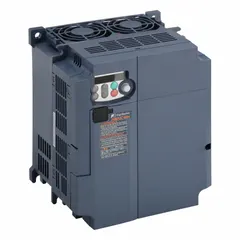 Three-phase output variable frequency drive rated for 15 hp with 380-480V AC output. Features a heat sink style and no bypass. Used for speed control of three-phase induction motors in industrial applications such as conveyors, pumps, fans, and compressors.