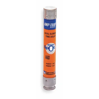 MERSEN Fuse: Class RK1, A6D Series, Time-Delay, 200 mA, 600 V AC, 600 V DC - Time-Delay Cylindrical Fuses