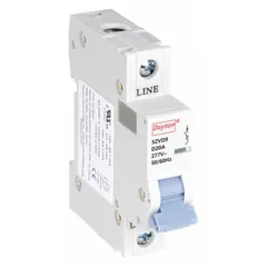 This 1-pole supplementary protector from the NDB2-63 series features a D-curve trip characteristic for applications with high inrush currents. Rated 20A at 277V AC with a maximum interrupting rating of 5kA, it uses screw clamp terminals for secure wiring. Suitable for overcurrent and short-circuit protection in industrial control circuits and panel building.