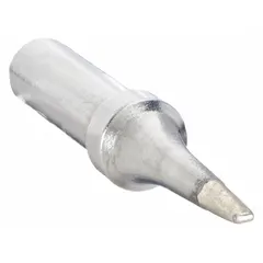 Chisel-shaped soldering tip from the ET Series, 1.6 mm width and 34.5 mm length. Designed for use with EC1201A compatible handpiece. Suitable for through-hole and surface-mount component soldering in electronics assembly and rework.