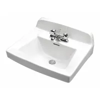GERBER Bathroom Sink: Monticello II, White, Vitreous China, 20 1/2 in Overall Lg, 13 in Overall Ht (MPN G0012654)