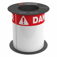LabelTac OSHA Header Supply: Danger, Red Danger OSHA Header Supply, 9 in x 6 in, 6 in x 75 ft, Vinyl (MPN LT69DANGB-C)