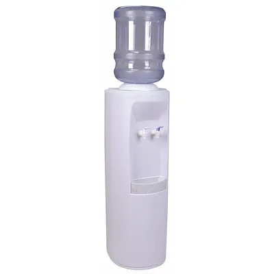 OASIS Bottled Water Dispenser: Freestanding, Top Loading, Cold/Room Temp, White - Freestanding Bottled Water Dispensers
