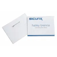 Badge Holder: Pouch, Horizontal/Vertical, 3 in Badge Pouch Wd, 4 in Badge Pouch Ht, Plastic, 100 PK (MPN BAU 67670)