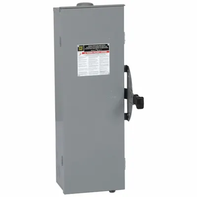 SQUARE D Safety Switch: Non-Fusible, 30 A, Three Phase, 600V AC - Non-Fusible Safety Switches