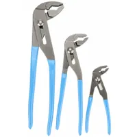 Tongue and Groove Plier Set: V, Self Adjusting, 1 1/4 in_2 1/4 in_1 3/50 in Max Jaw Opening (MPN GLS-3)