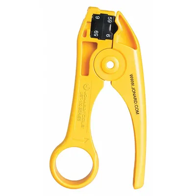 JONARD TOOLS Coax Cable Stripper: 0.27 in to 0.27 in, RG-59/6, For RG-59/RG-6 Cable Designation - Data & Coaxial Cable Strippers