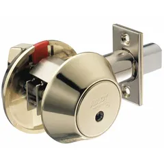 This ABLOY standard cylindrical deadbolt is designed for doors up to 1 3/4 in thick. It features a conventional core cylinder with a bright brass, clear-coated finish and a Protec2 keyway. The core is included. Suitable for commercial or institutional applications requiring high-security key control.