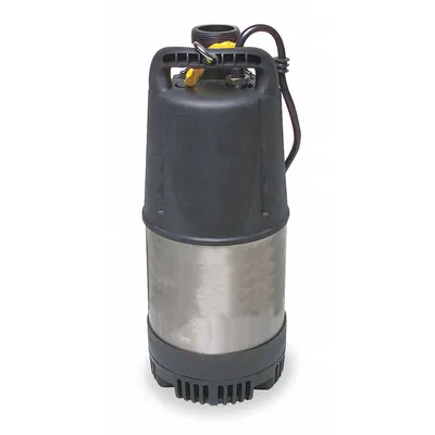 Dayton Plug-In Utility Pump: 7/10 hp, 1/4 in Max. Dia. Solids, Intermittent Duty - Heavy-Duty Submersible Electric-Operated Dewatering Pumps