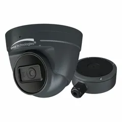 Fixed 4MP network IP camera with turret design. Features a 1/1.8 CMOS sensor, 2.8 mm maximum focal length, and 360° viewing angle. Connects via RJ45 for use in indoor or outdoor surveillance applications requiring wide-area coverage.
