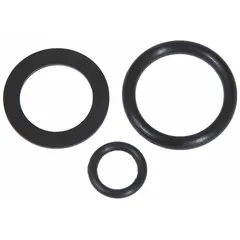 This gasket kit includes multiple gaskets for sealing connections in bathtubs and showers. It is used to prevent leaks around drains, valves, and fittings during installation or repair of Bradley plumbing fixtures.