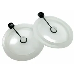 Plastic disposable lid designed for GFC-series spray gun cups. Compatible with model 120175 (GFC-502). Sold as a 2-pack. Used to seal cups during painting operations, preventing spills and contamination in automotive refinishing and industrial coating applications.