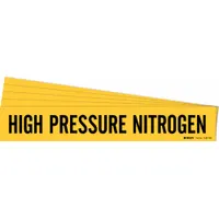 Pipe Marker: High Pressure Nitrogen, Yellow, Black, Fits 8 in and Larger Pipe O.D., 5 PK (MPN 7140-1HV-PK)