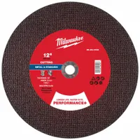 General purpose cut-off wheel for carbon and stainless steel. Type 1 design with 12" diameter, 1/8" thickness, 30 grit aluminum oxide abrasive, and 20 mm arbor. Suitable for metal fabrication, maintenance, and repair cutting applications