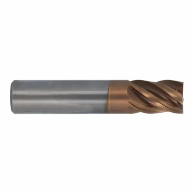 CLEVELAND Square End Mill: Carbide, T-Max Coated, 5 Flute, 1/4" Mill Dia, 1-1/4" LOC - Fast-Cutting Carbide Square End Mills for Stainless Steel & Super Alloys