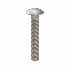 316 stainless steel square neck carriage bolt with 5/16"-18 thread size, 2-inch length, plain finish. Sold in a 5-pack. The square neck prevents rotation during tightening, suitable for fastening metal to wood or metal to metal in corrosive environments.