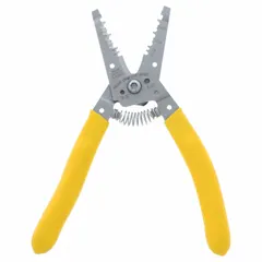 This wire stripper is designed for stripping sheathed cable from 14 AWG to 2 AWG, including 12-2 and 14-2 NM cables. It features a 9-inch overall length and a standard cushion grip for comfort. The tool is intended for strip operations only, with no wire-cutting or crimping function. Suitable for electrical work in maintenance, construction, and facility repair.