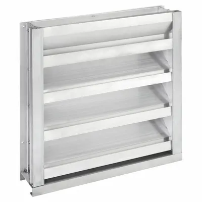 Dayton 18"H 18"W Drnbl Extrd Alu Intake Louver: Hat Channel, Recess Mount, 17 1/2 in H - Drainable Stationary-Blade Louvers
