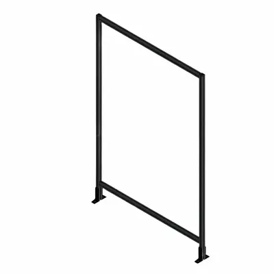 FAZTEK T-Slot Framing System Panel: Stand-Alone, Black, 72 in H x 36 in W x 5 1/2 in D - Clear Plastic Panel Starter Kits
