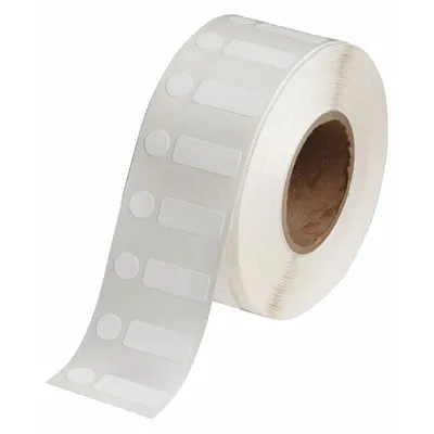 BRADY Pre-Cut Label Stock Roll: Rectangle, 3/8 in x 1 in, 1 in x 3/8 in, White - Brady Inkjet Precut Label Rolls