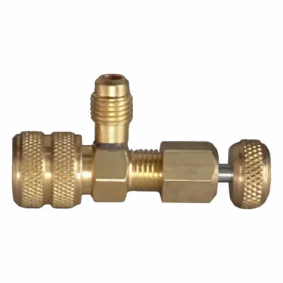 YELLOW JACKET Valve Core Depressor: 5 1/2 in Lg, Brass, 1/4 in Female SAE Right-Hand - Refrigeration Valve Core Removers