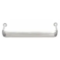 Fixed, non-recessed pull handle made of stainless steel with a mirror finish in silver. Features threaded holes for #6-32 screws and a grip thickness of 0.197 in. Suitable for use on cabinets, enclosures, and machinery requiring a corrosion-resistant grip