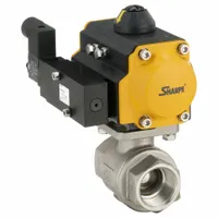 SHARPE Pneumatically Actuated Two-Way Ball Valve: 1/4 in, Stainless Steel, FNPT x FNPT, Three-Piece (MPN 4353015800)