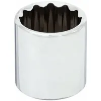WESTWARD Socket: SAE, 3/8 in Drive Size, 7/8 in Socket Size, 12-Point, Std, Chrome, 1 in Overall Lg