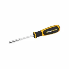 This hand-operated bit holder accepts 1/4-inch hex bits and uses a magnetic tip to retain bits during manual fastening tasks. Suitable for assembly, maintenance, and repair work where light-duty hand tightening is required. Not rated for impact use.