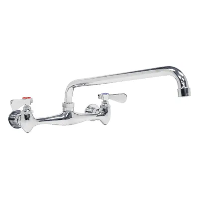 ADVANCE TABCO Straight Kitchen Faucet: Heavy Duty, Brass, Centerset, Wall, 2 Mounting Holes - Widespread Kitchen Faucets