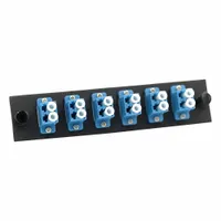 FIBERTRONICS Fiber Optic Adapter Plate: Single Mode, OS2, 12 Fiber Ports, LC, UPC, Duplex, Blue, LGX (MPN LGX-LCDX-6B)