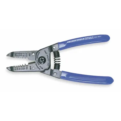 KLEIN TOOLS Wire Stripper: 22 AWG to 12 AWG, 6 1/8 in Overall Lg, Crimp/Cut, Std Cushion Grip - Multifunction Wire Strippers