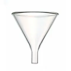 Borosilicate Glass Powder Funnel, 125 mm Diameter, 15 mm Stem, 35 mm Stem Length