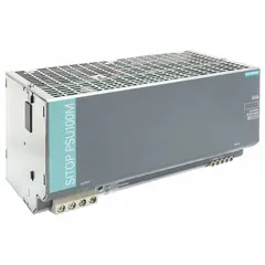 Single-phase DIN rail mount DC power supply with metal housing. Rated output power 960 W, output current 40 A. Input voltage 120 to 230 V AC. Used in industrial automation, control panels, and machinery to power sensors, actuators, and PLCs.