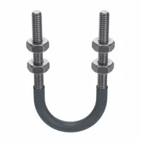 Cushioned U-Bolt: 1/4"-20 Thread Size, For Pipe Size 1 in, 2 3/4 in Inside Ht, Steel, Plain (MPN 0500018031)