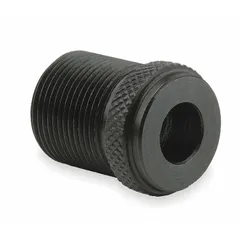 Steel nosepiece for rivet nut installation tools, compatible with M12 external thread sizes. Used to guide and set rivet nuts during assembly operations in fastening applications.