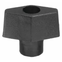 This T-handle knob features a plastic body with a steel threaded through-hole in #10-24 size. The 1.16-inch diameter knob is suited for manual adjustment, clamping, or positioning tasks on machinery and equipment in industrial environments