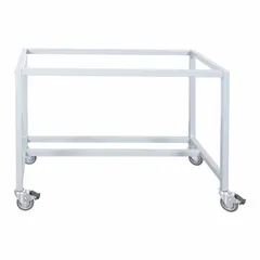 This mobile workstation from AIRCLEAN SYSTEMS is constructed with powder-coated steel. It measures 48 inches wide, 24 inches deep, and 34 inches high. Designed to support fume hood equipment in laboratory or industrial settings for safe chemical handling.
