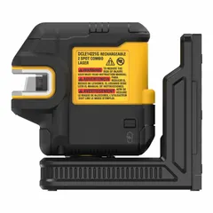 Green-beam laser level with pendulum self-leveling, projecting two cross lines and two dots. Accuracy ±1/8 in @ 33 ft; range 100–200 ft without detector. Operates on AA batteries or included power adapter. Used for alignment and layout in construction and interior finishing.