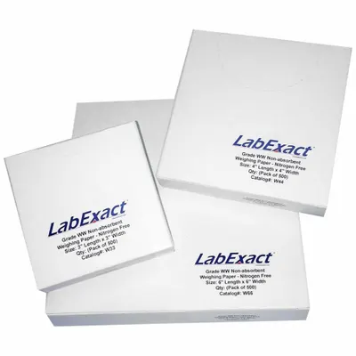 LABEXACT Weighing Paper, White, Paper, 6 in Overall Width - Weighing Boats & Papers