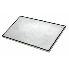 This HEPA filter is designed for use in 4 ft Purifier Horizontal Clean Benches (model series 534XXXX). It measures 5 inches in overall height, 6 1/4 feet in overall width, and 32 inches in overall depth. The filter removes airborne particles to maintain a clean work area for sensitive laboratory procedures.
