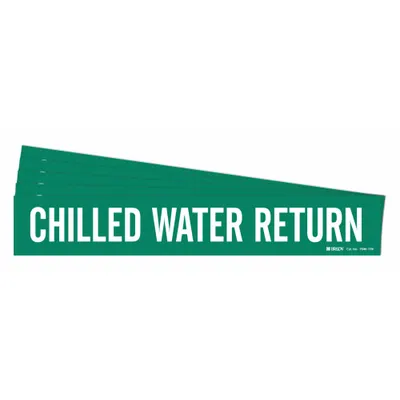 BRADY Chilled Water Return Adhesive Pipe Marker - Chilled Water Return Adhesive Pipe Markers