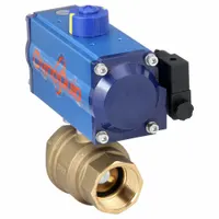 DYNAQUIP CONTROLS Pneumatically Actuated Two-Way Ball Valve: 1 1/2 in Size, Brass, FNPT x FNPT (MPN PHH27ATDA063A)