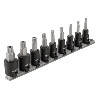 TEKTON SIB92103 Impact Bit Socket Set, 1/2 in Drive, 9-Piece, Fixed Insert - Multi-Tip Shape Impact Bit Socket Sets