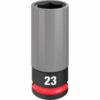 MILWAUKEE Lug Nut Wheel Socket: 1/2 in Drive Size, Metric, 23 mm Socket Size, 6-Point, Deep, Socket (MPN 49-66-7808)