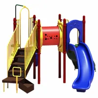 This playground structure features ground spike mounting and includes Bongo and Bass Drums. Constructed with galvanized steel tube, it requires an installation zone of 27.4 ft by 25.8 ft. Suitable for children aged 5 to 12 years, it supports active play and motor skill development