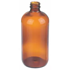 This 500 mL amber glass bottle features a narrow mouth and 28-400 mm neck finish. Made from Type III soda lime glass, it provides UV protection for light-sensitive contents. Supplied without closure, it is suitable for storing reagents, samples, and chemicals in laboratory environments.