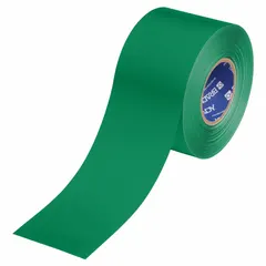 Solid green floor marking tape with polyester backing, 22 mil thickness, 4 in width, 100 ft length. Designed for marking aisles, hazard zones, and storage areas in industrial facilities, warehouses, and plants where heavy foot and forklift traffic is present.