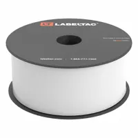 This continuous label roll is 2 inches wide by 100 feet long, made of white gloss vinyl suitable for indoor and outdoor use. It is designed for thermal transfer printing and is compatible with the LabelTac 4 Pro printer. The high-temperature rating allows use in environments where labels may be exposed to elevated temperatures, such as on machinery, pipes, or electrical panels