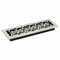 Floor Register: Floor, 15 1/2 in H, 5 1/2 in W, Decorative, Brushed, Nickel, Steel Grille, One-Way (MPN SPH414-NKL)